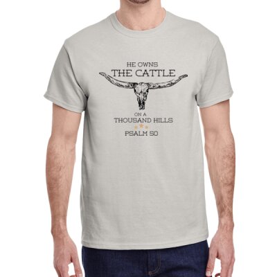 He Owns the Cattle on a Thousand Hills - Adult Heavy Cotton™ T-Shirt Thumbnail